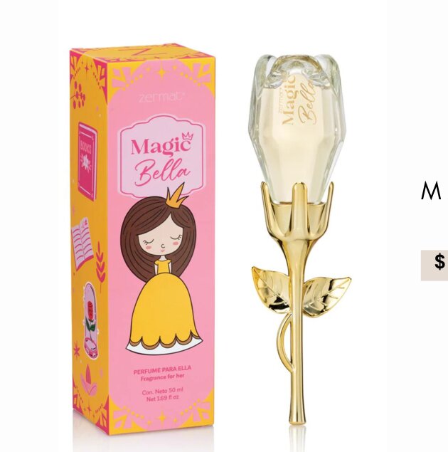 ZERMAT MAGIC BELLA - PERFUME PARA ELLA NIÑA 50 ML / 1.69 FL OZ (BOTELLA ROSA DORADA, CON CAJA)